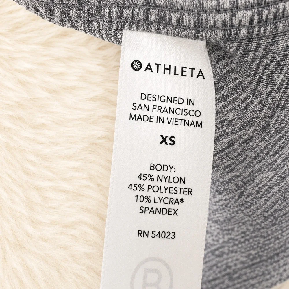 Athleta Womens Space Dye Zip Jacket XS‎ Gray Thumbhole Stretch Running Yoga Gym